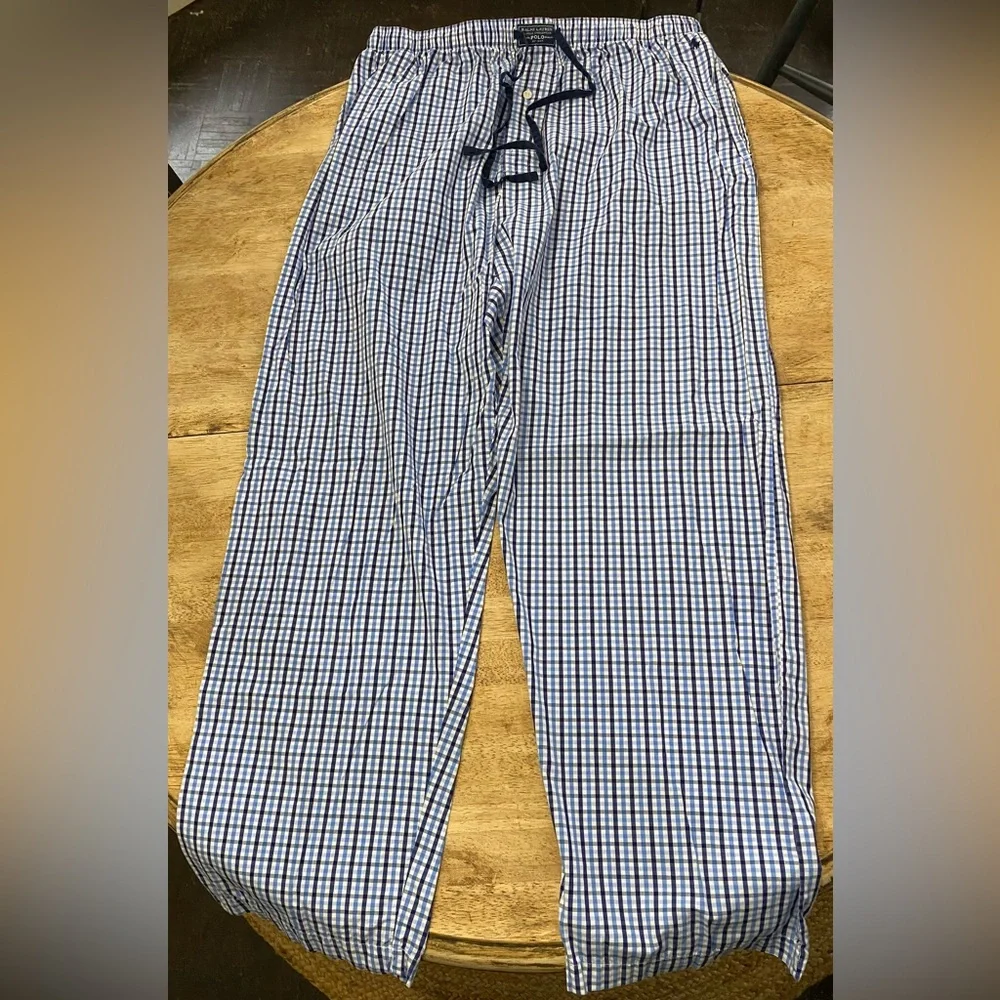 Polo by Ralph Lauren Men’s XL Blue Plaid Cotton Pajama/Lounge Pants‎